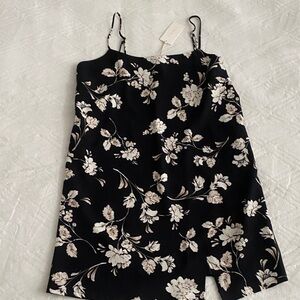 Floral Black Mini Dress